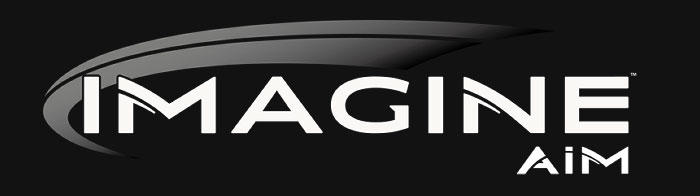 Imagine AIM travel trailer logo.