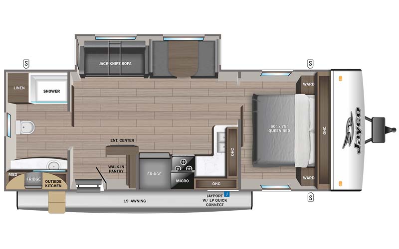 Jayco Jay Feather 25RB floor plan diagram.