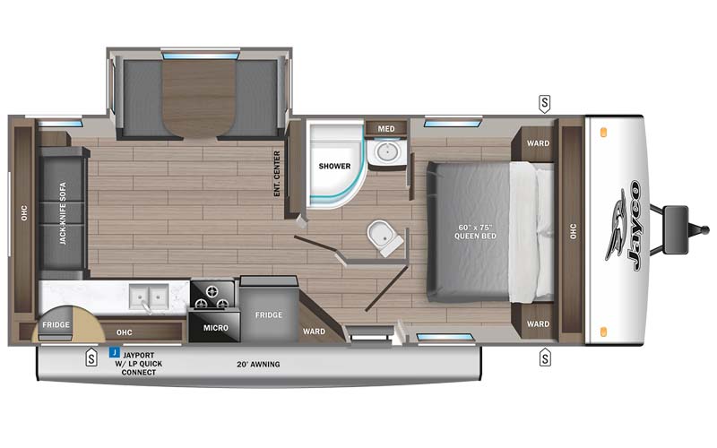 Jayco Jay Feather 24RL floor plan diagram.