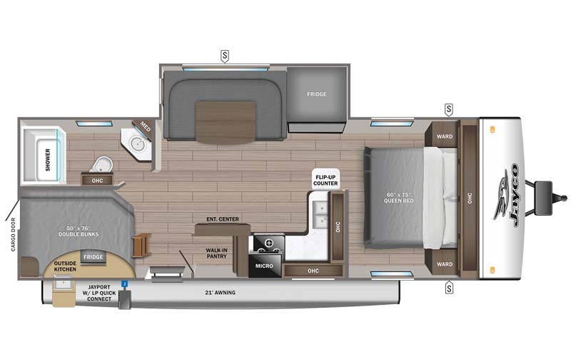 Jayco Jay Feather 24BH floor plan diagram.