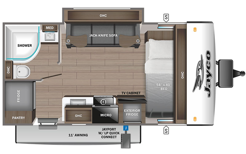 Jayco Jay Feather Micro 166FBS floor plan diagram