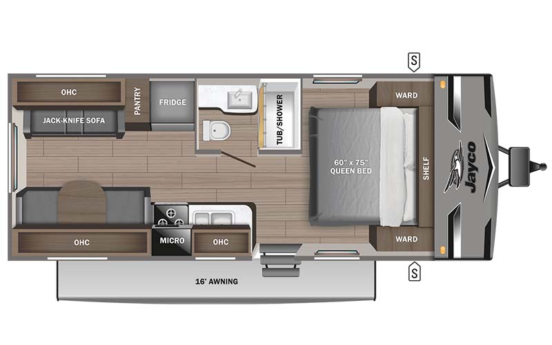 Jayco Jay Flight 212QB floorplan diagram.