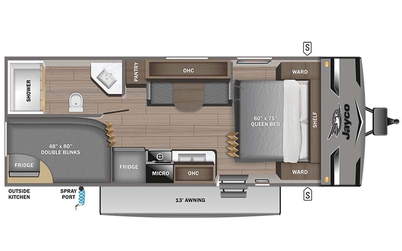 Jayco Jay Flight 224BH floorplan diagram.