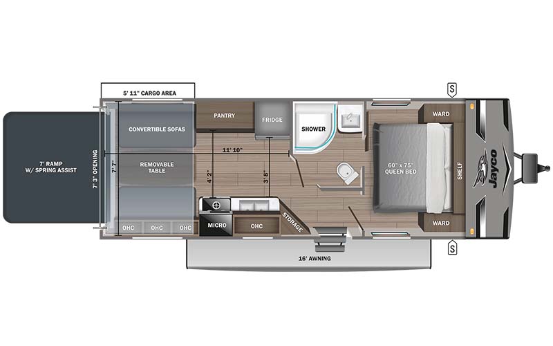 Jayco Jay Flight 236TH floorplan diagram.