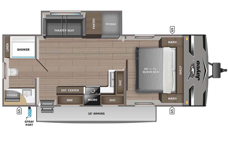 Jayco Jay Flight 240RBS floorplan diagram.