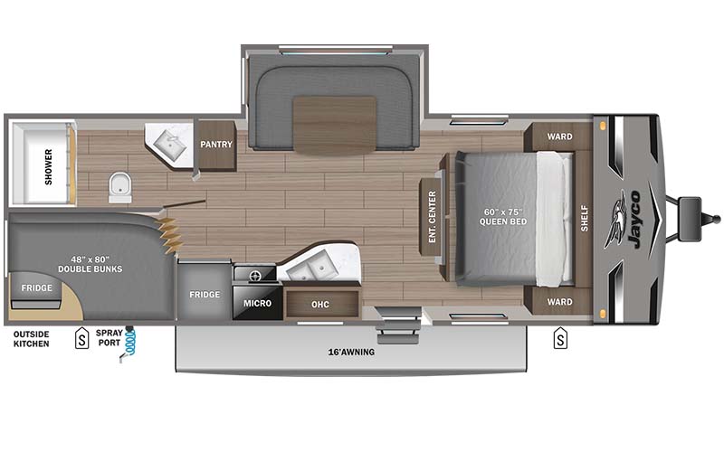 Jayco Jay Flight 242BHS floorplan diagram.