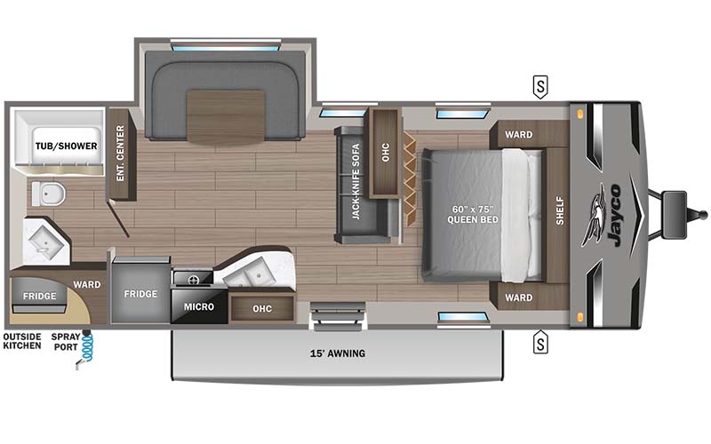 Jayco Jay Flight 247RBS floorplan diagram.