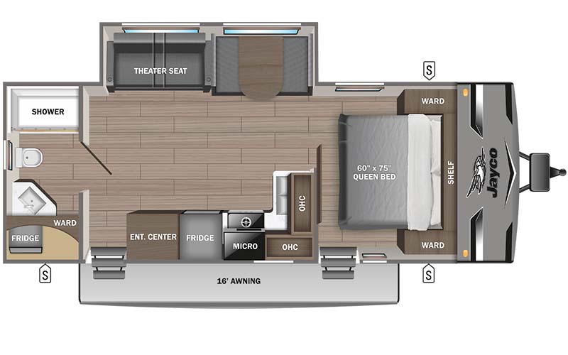 Jayco Jay Flight 263RBS floorplan diagram.