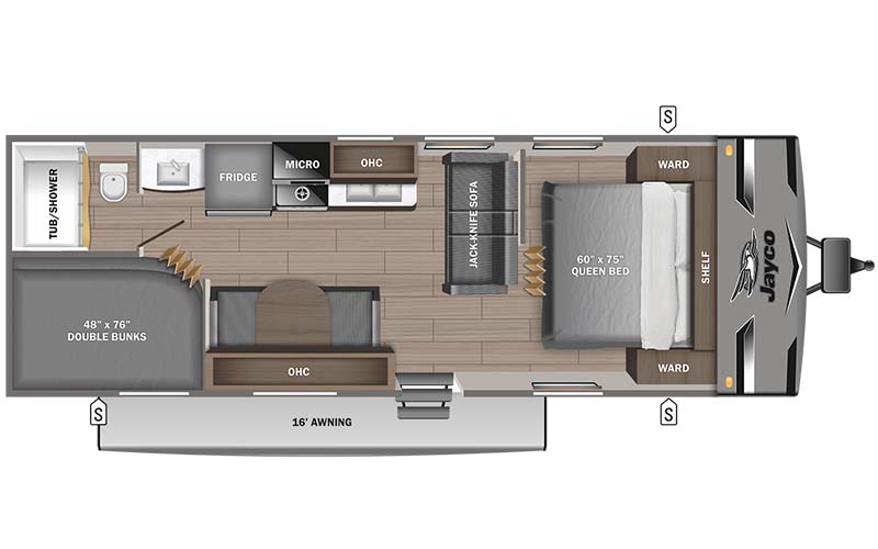 Jayco Jay Flight 264BH floorplan diagram.