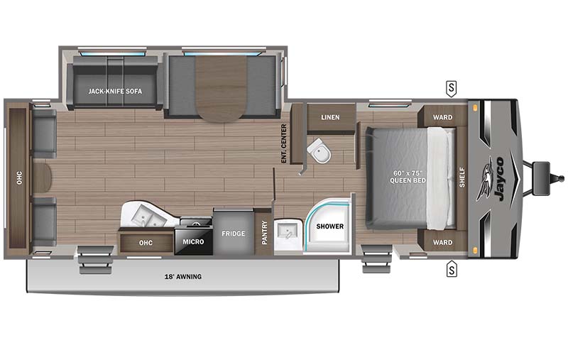 Jayco Jay Flight 265RLS floorplan diagram.