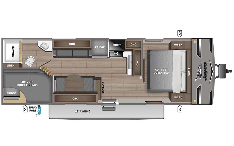 Jayco Jay Flight 274BH floorplan diagram.