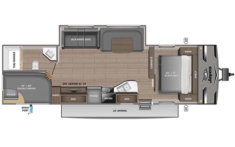 Jayco Jay Flight 284BHS floorplan diagram.