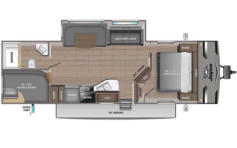 Jayco Jay Flight 295BHS floorplan diagram.