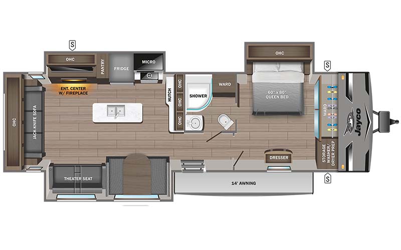 Jayco Jay Flight 334RTS floorplan diagram.