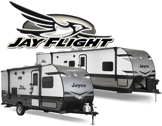 Photo of two Jayco Jay Flight travel trailers that are now available in Sapulpa Oklahoma