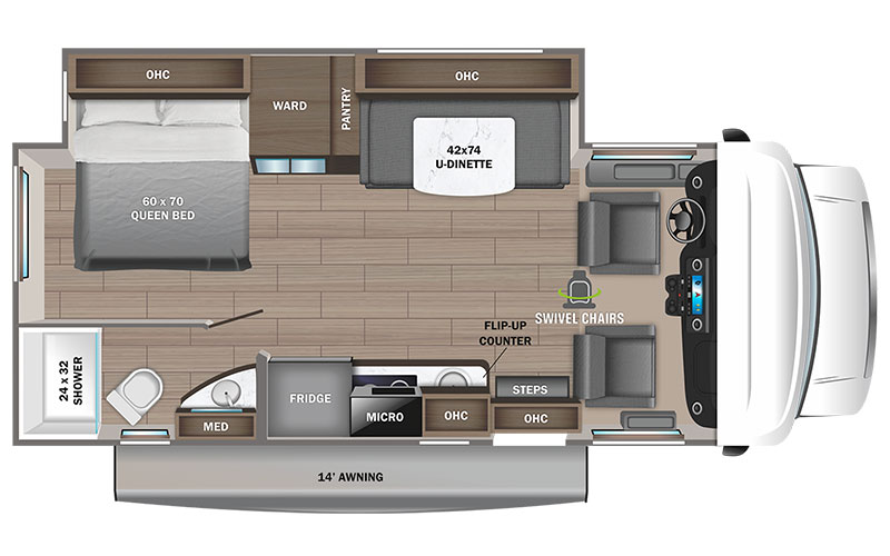 Jayco Melbourne 24L Sprinter Class S motorhome floor plan diagram.