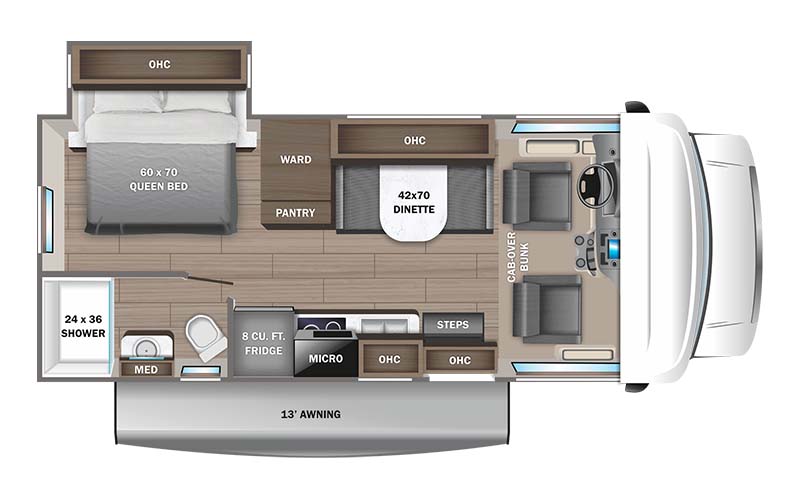 Jayco Redhawk SE 22C / 22C Class C motorhome floor plan diagram.