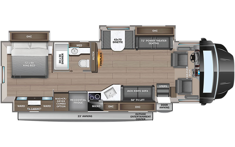 Jayco Seneca 37M Super Class C motorhome floor plan diagram.