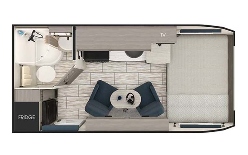 Lance 1475 travel trailer floorplan diagram.