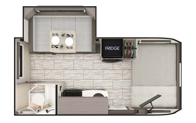 Lance 1575 travel trailer floorplan diagram.