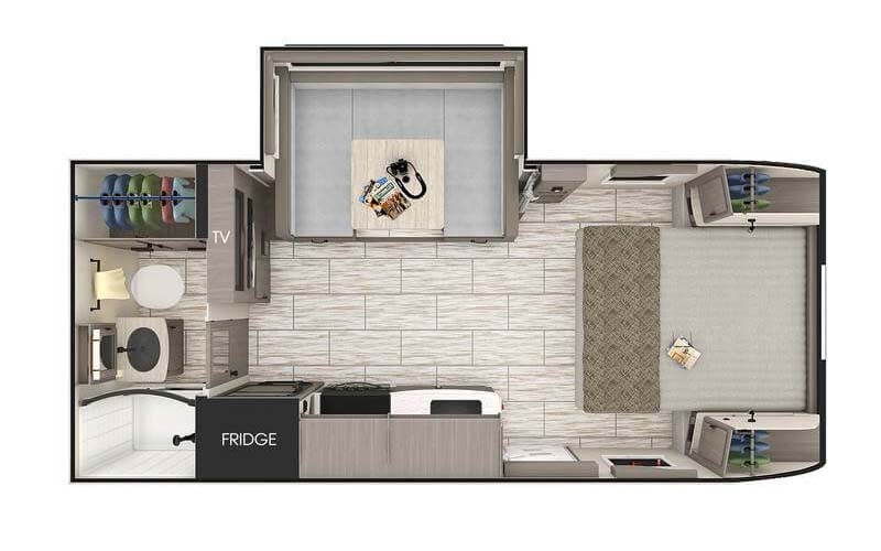 Lance 1985 travel trailer floorplan diagram.