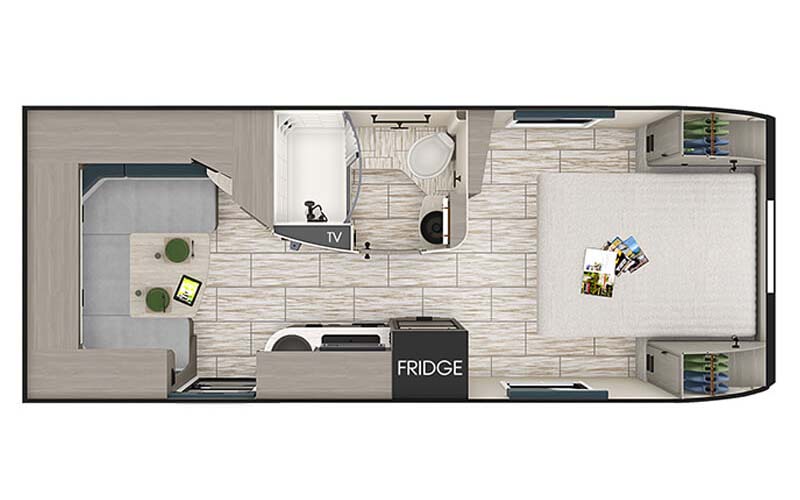 Lance 2075 travel trailer floorplan diagram.