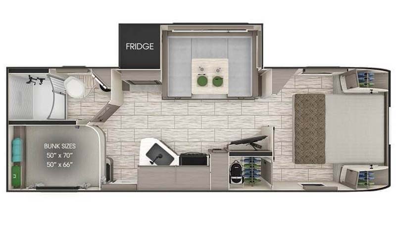 Lance 2445 travel trailer floorplan diagram.