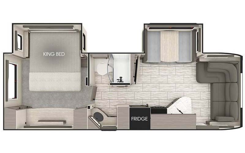 Lance 2465 travel trailer floorplan diagram.