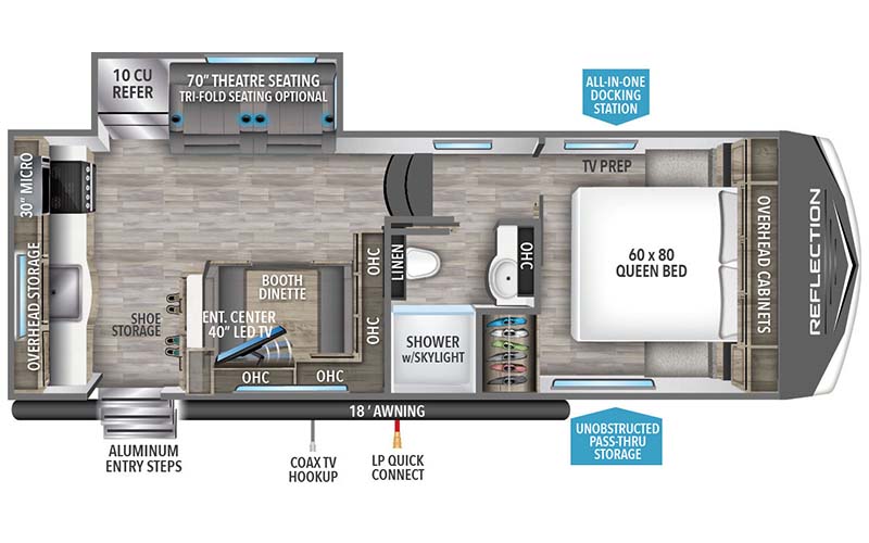 Grand Design Reflection 150 226RK fifth wheel floor plan diagram.