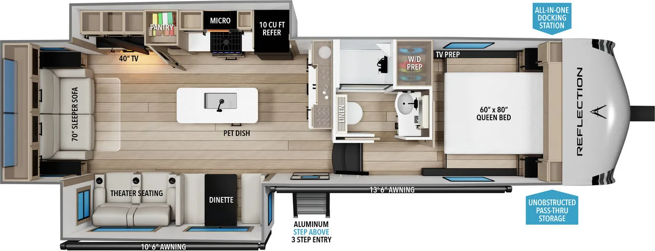 floorplan image of 2027 Grand Design Reflection 100-series 29RL Fifth Wheel