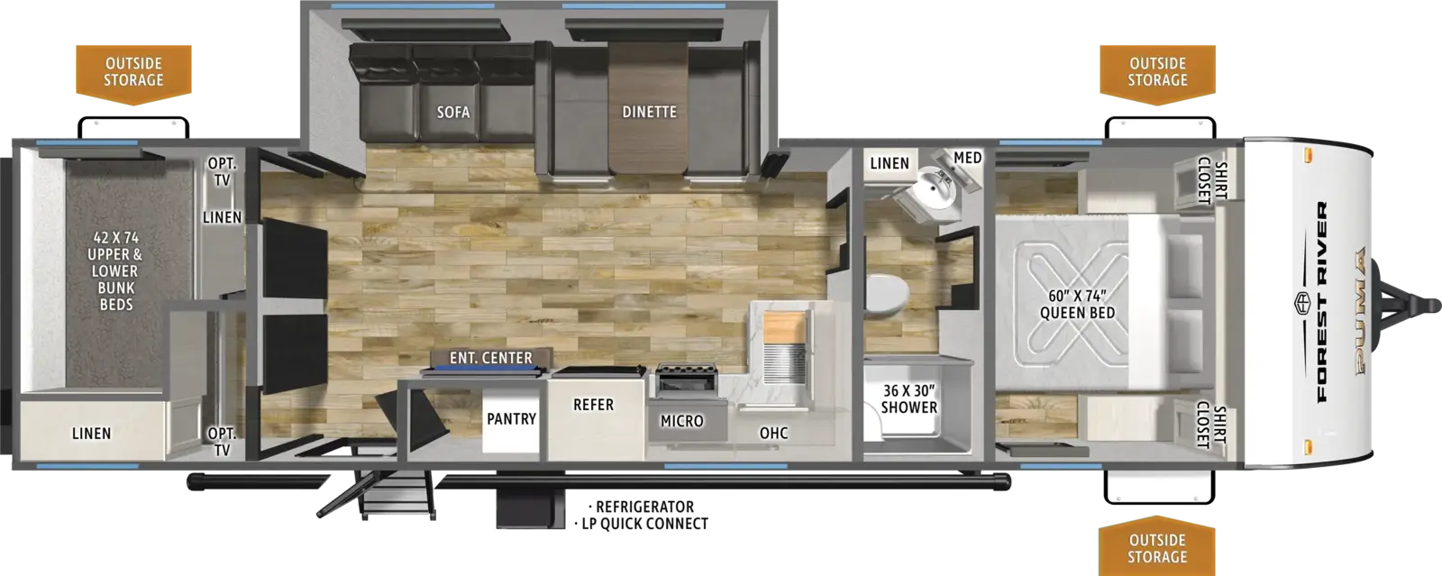 2027 Forest River Puma 300BHCE Floorplan
