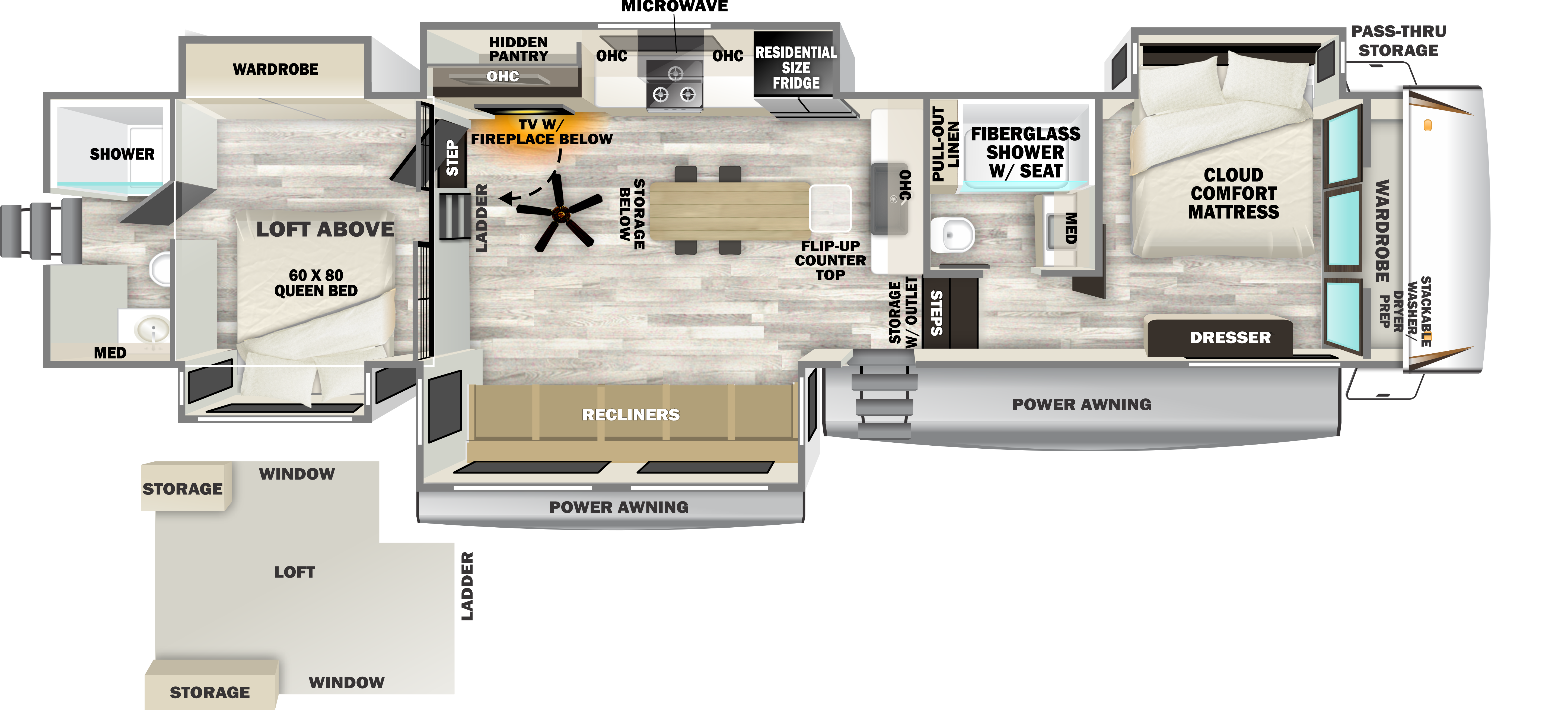 2027 Forest River Sabre 36DBB Floorplan