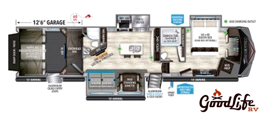 2023 Grand Design Momentum M-Class 397THS Floorplan