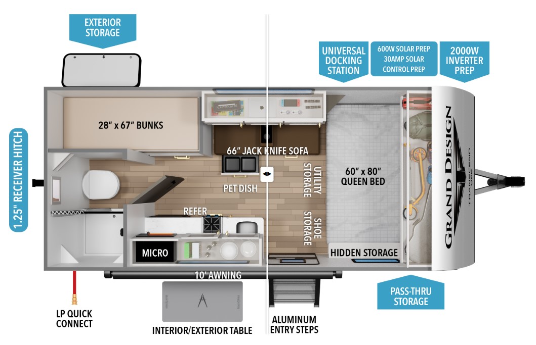 2026 Grand Design Transcend One 151BH Floorplan
