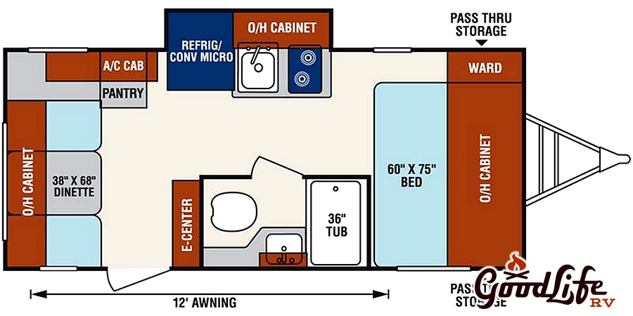 2018 Venture RV Sonic Lite 169VRD Floorplan