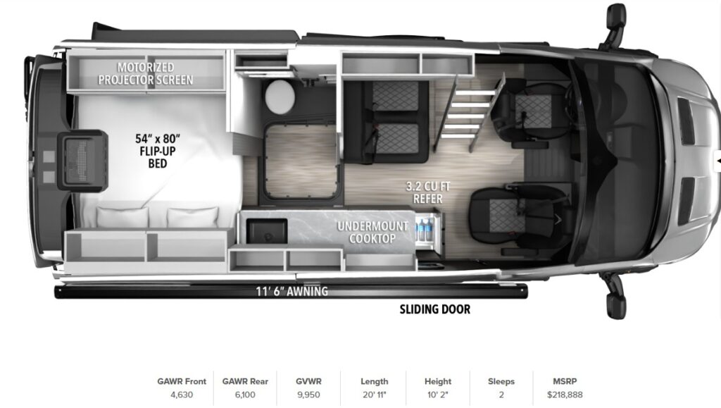 2026 Grand Design Lineage Series VT Adventure Van LVT1 Floorplan