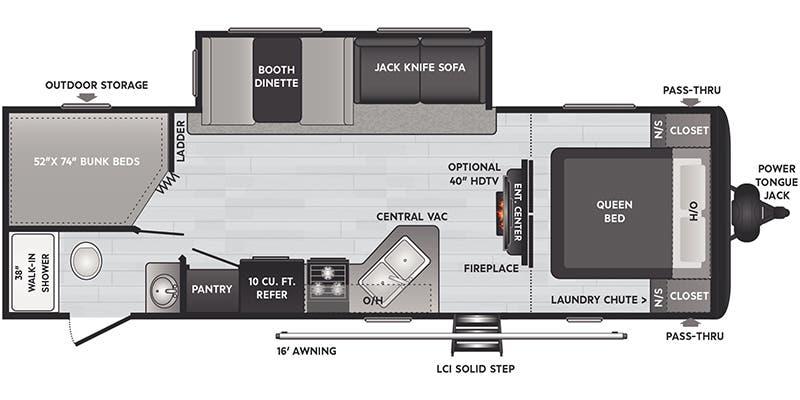 2022 Keystone Hideout 272BH Floorplan