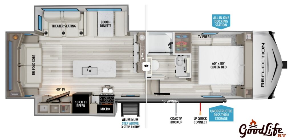 2026 Grand Design Reflection 100 Series 28RL Floorplan