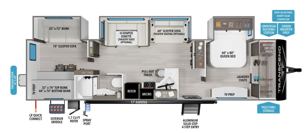 2026 Grand Design Transcend 335BHT Floorplan