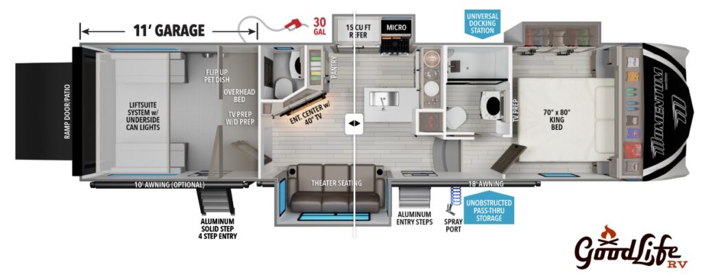 2026 Grand Design Momentum G-Class 320G Floorplan