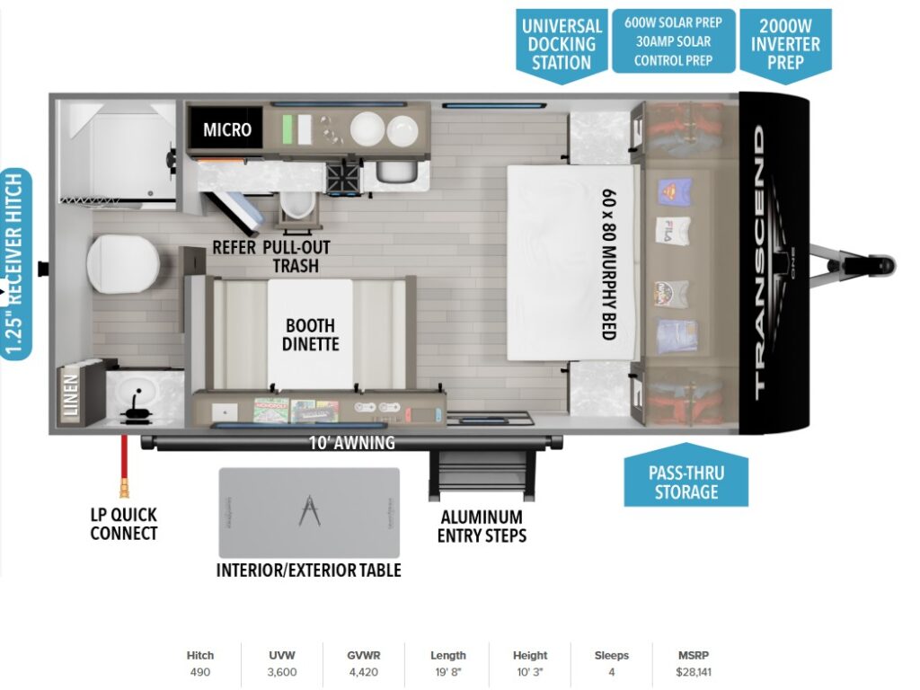 2026 Grand Design Transcend ONE 151RB Floorplan