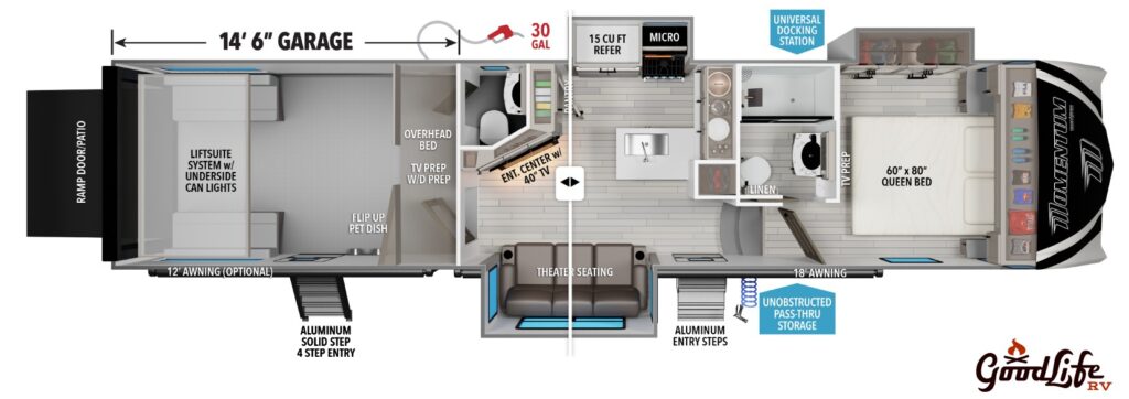2026 Grand Design Momentum G-Class 350G Floorplan