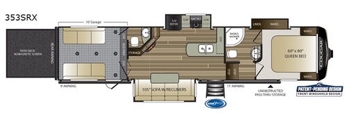 2021 Keystone Cougar 353SRX Floorplan