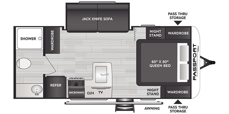 2025 Keystone Passport 184RB Floorplan