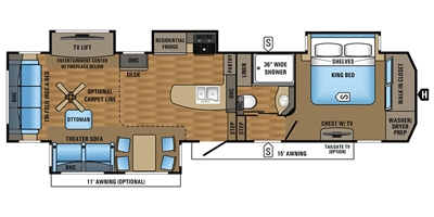 2017 Jayco Pinnacle 36RSQS Floorplan