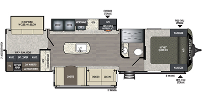 2019 Keystone Laredo 332BH Floorplan