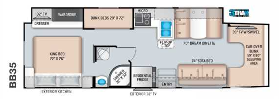2021 Thor Omni Series BB35 SUPER C Floorplan