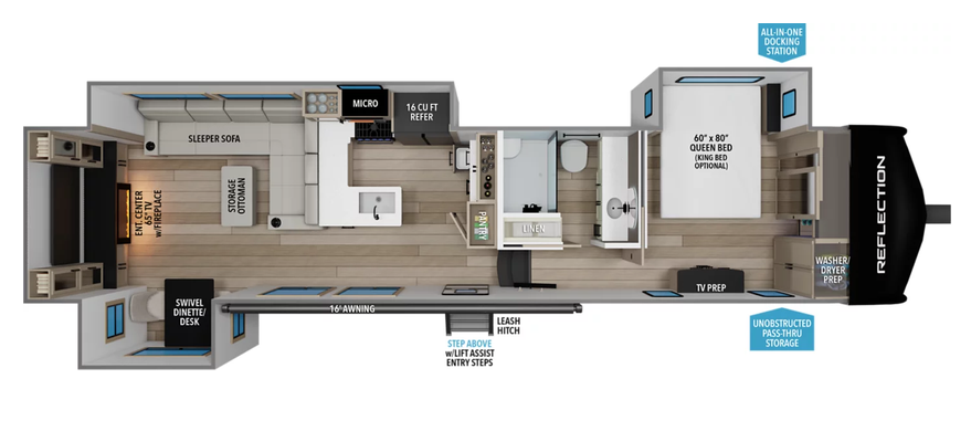 2027 Grand Design Reflection 350RDS Floorplan