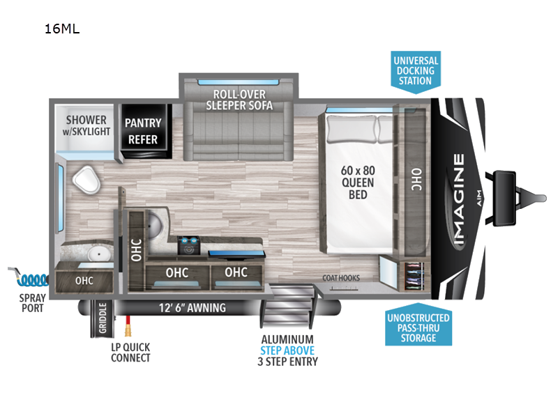 2023 Grand Design Imagine 16ML Floorplan
