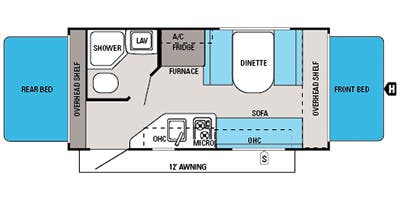 floorplan image of 2015 JAYCO JAY FEATHER ULTRA LIGHT SLX 16 XRB